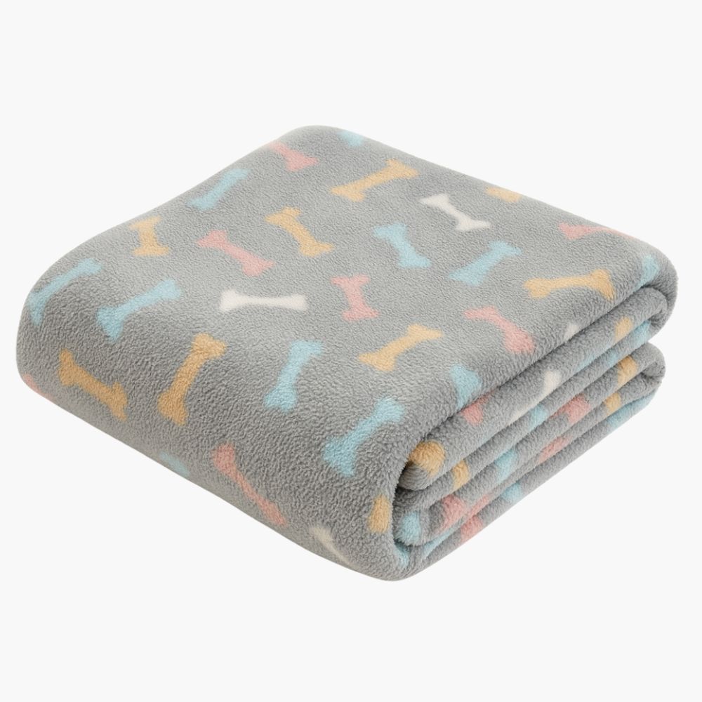 Polarpläd för hund – Grå i rutmönster