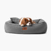 Ortopedisk hundbädd ROYAL i mörkgrå bouclé