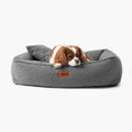 Ortopedisk hundbädd ROYAL i mörkgrå bouclé