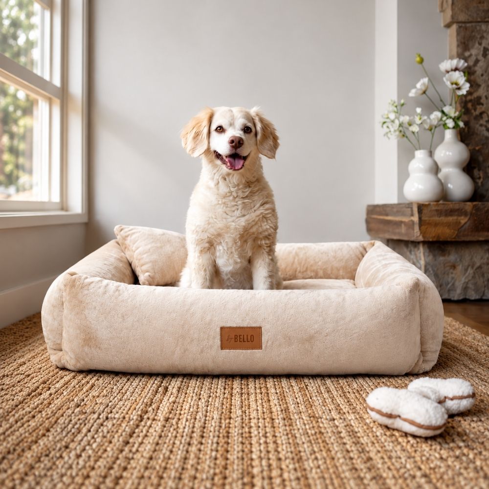 Hundbädd VELVET  Beige