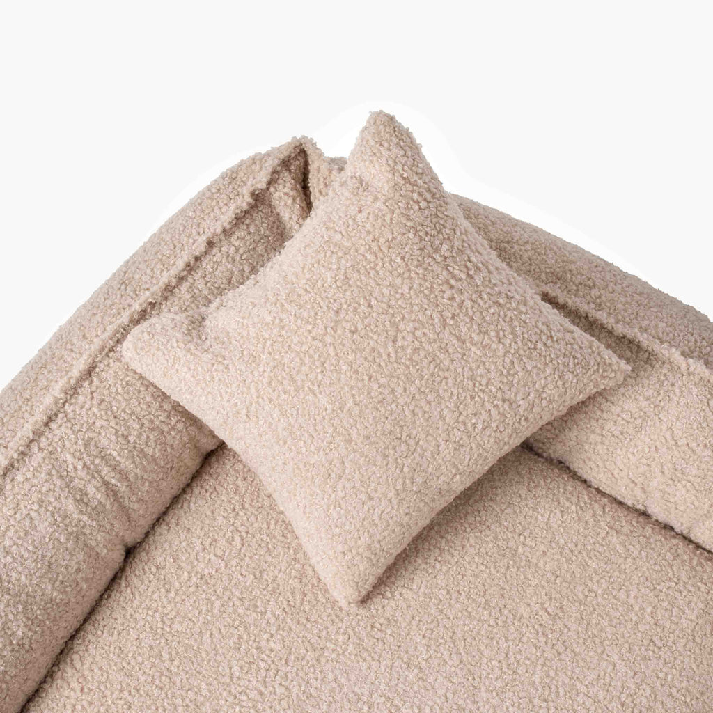 Ortopedisk hundsäng ROYAL i mjuk bouclé i beige