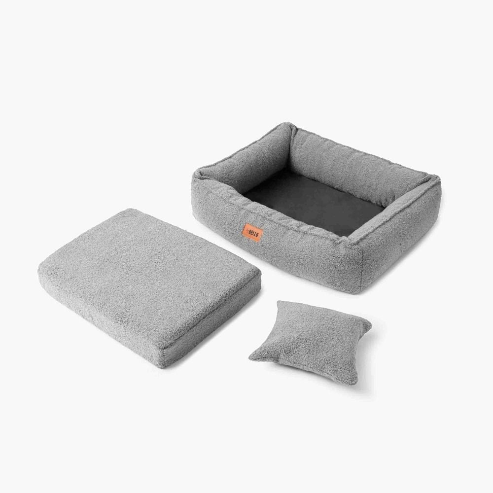 Hundbädd ROYAL Bouclé grå